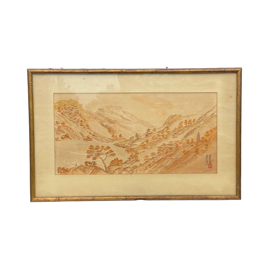 Antique Japanese Water Color on Silk