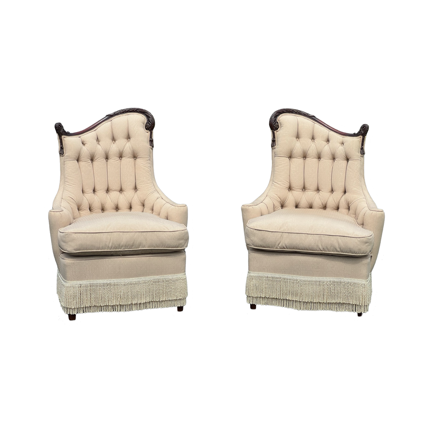 Vintage Matched Pair of Incredible Angel Wing Arm Chairs