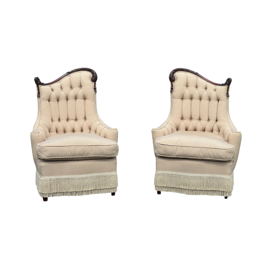 Vintage Matched Pair of Incredible Angel Wing Arm Chairs