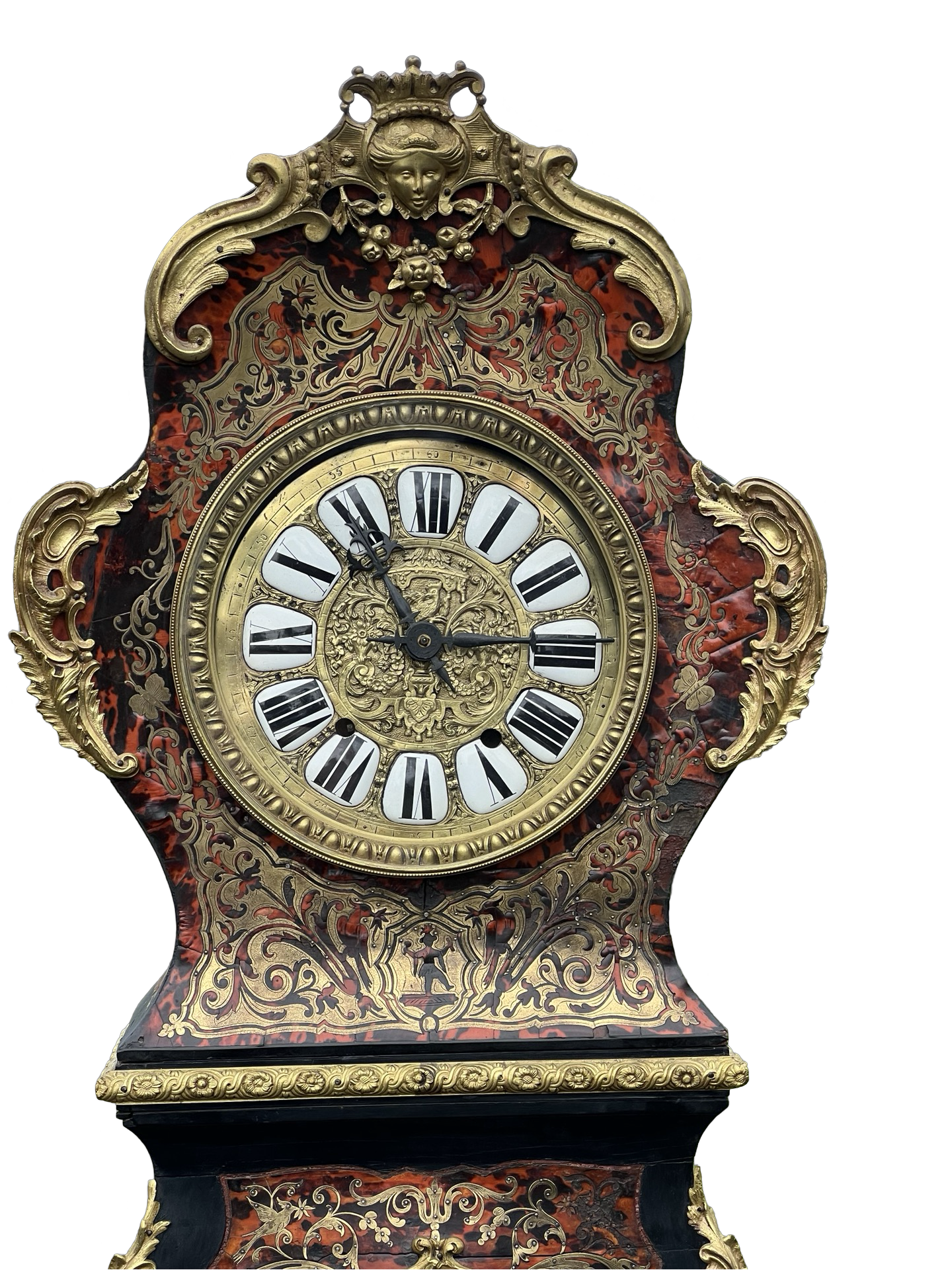 Antique French Napoleonic Boulle Marquetry Longcase Clock c. 1800