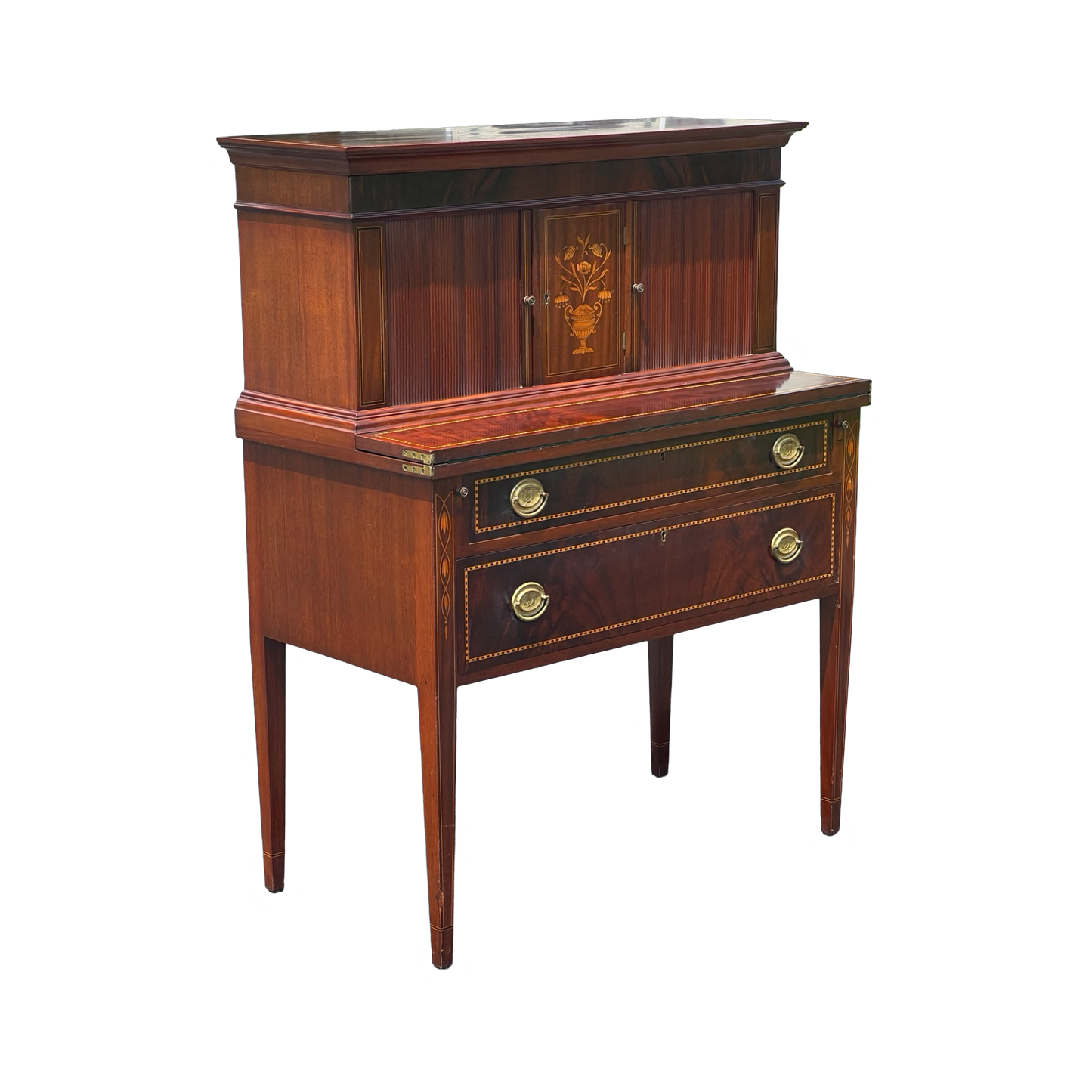 Vintage Custom Federal Style Mahogany Tambor Desk