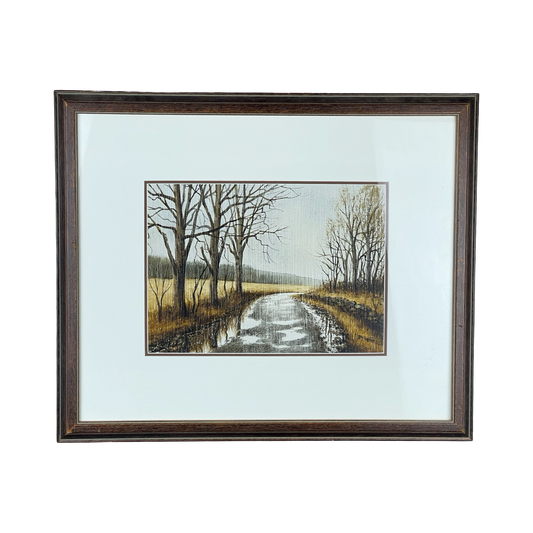 “Heavy Rain” Framed Watercolor by Bill Ely 1990