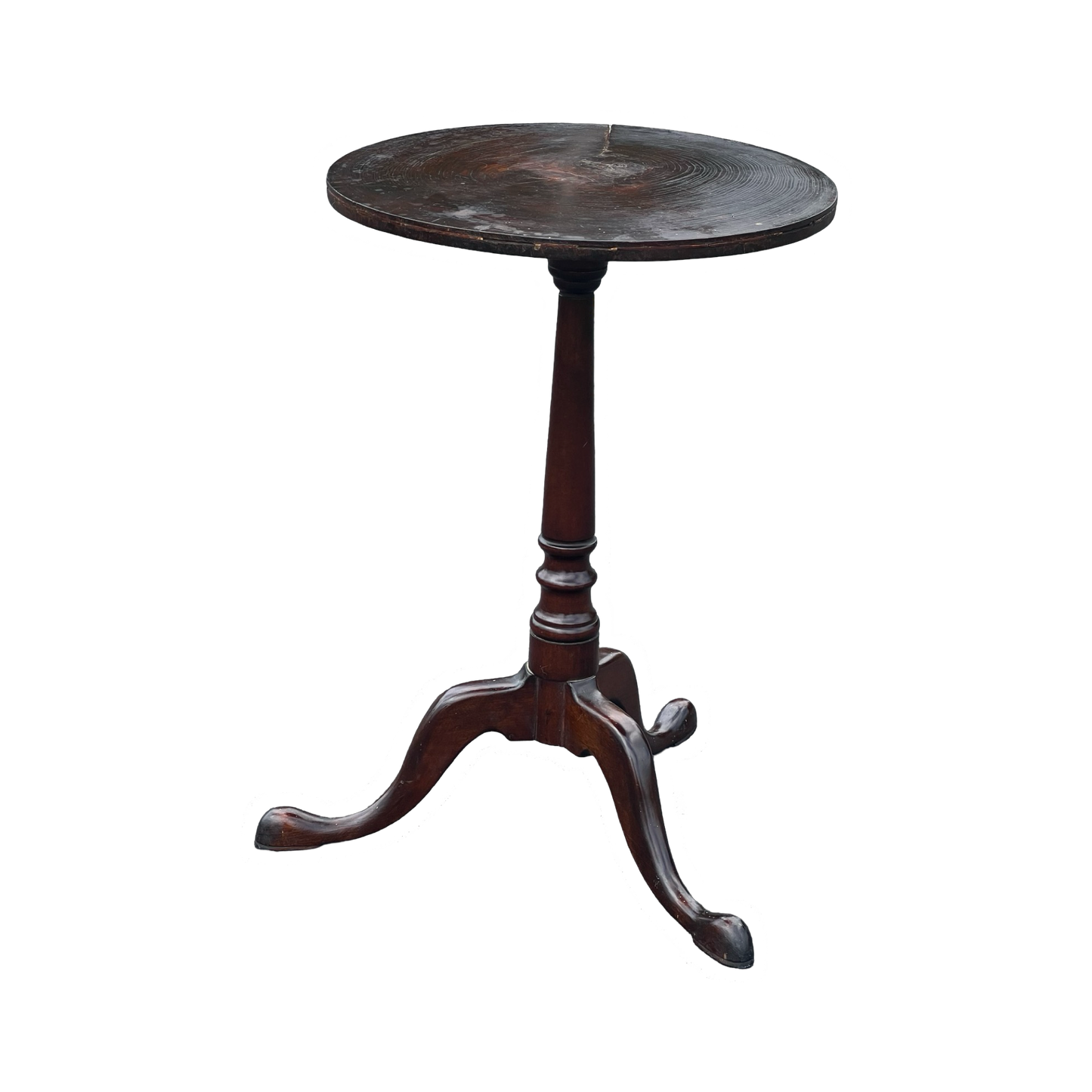 Antique Queen Anne Snake Foot Candle Stand with Old Growth Cookie Top