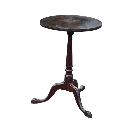 Antique Queen Anne Snake Foot Candle Stand with Old Growth Cookie Top