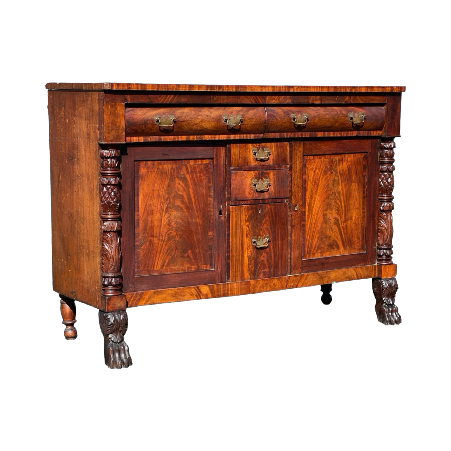 Antique Federal Period Mahagony Paw Foot Sideboard c. 1830