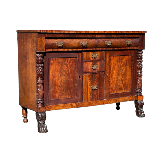 Antique Federal Period Mahagony Paw Foot Sideboard c. 1830