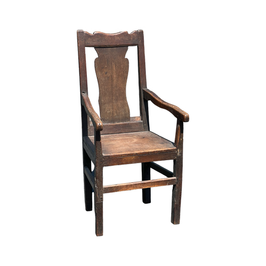 Antique 17th Century Primitive Oak Arm Chair